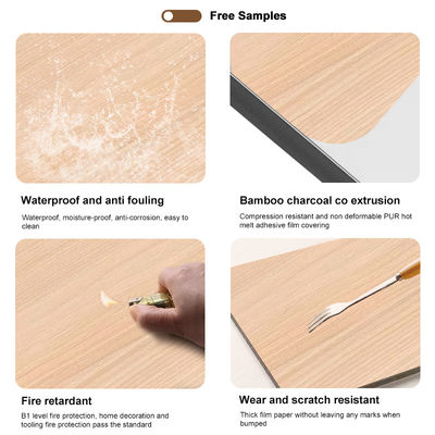 Interior Decorative Bamboo Crystal Panels Wood Grain Bamboo Charcoal Wood Veneer Panels