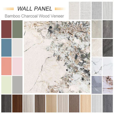 Hotel Decoration Panels 5mm/8mm Bamboo Charcoal Fiber Interior Decoration PVC Wood Veneer Indoor Wall Panel Hall Living Room