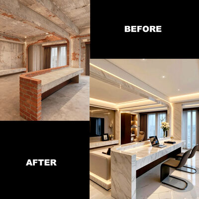 Fireproof PET Marble Wall Panel with Bamboo Charcoal Wood Veneer and E0 Grade Formaldehyde Emission for Customizable Commercial Spaces