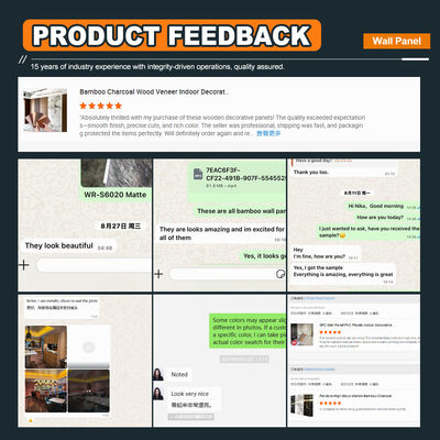 Fireproof PET Marble Wall Panel with Bamboo Charcoal Wood Veneer and E0 Grade Formaldehyde Emission for Customizable Commercial Spaces