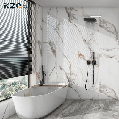 Custom 8mm Marble Wall Panel Waterproof Bamboo Fiber Board Indoor Wood Veneer