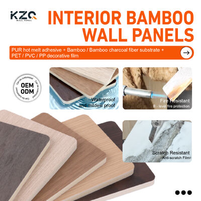 Interior Decorative Panels Bamboo Charcoal Wood Veneer For Wall Decoration