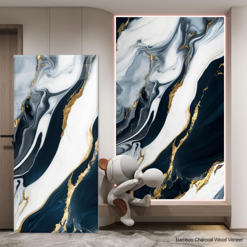 Hot Sales Marble Wood Veneer Panels Waterproof Wear-resistant Environmentally Friendly Indoor Living Room Decorative Wall Panels