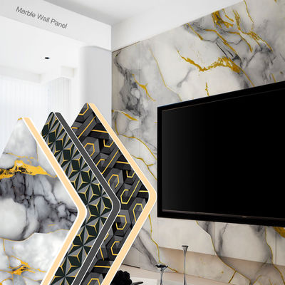 High Quantity Background Board Bamboo Charcoal Wood Veneer Marble Wall Panel Marble Look Wall Paneling