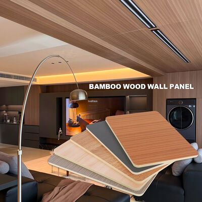 बांस चारकोल लकड़ी लिबास इंटीरियर सजावटी पैनल पीवीसी बैकग्राउंड वॉल बोर्ड पीवीसी वॉल पैनल होटल ऑफिस सस्पेंडेड सीलिंग के लिए